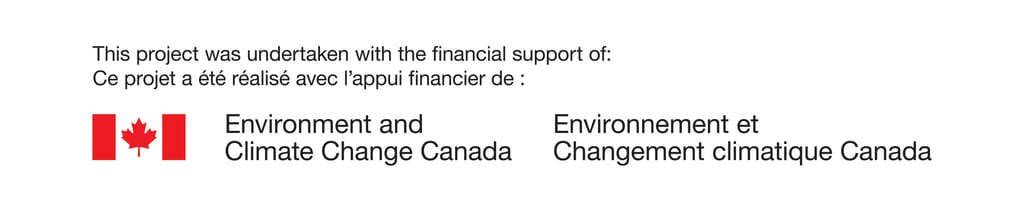 Text and a Canadian flag acknowledging financial support from Environment and Climate Change Canada.