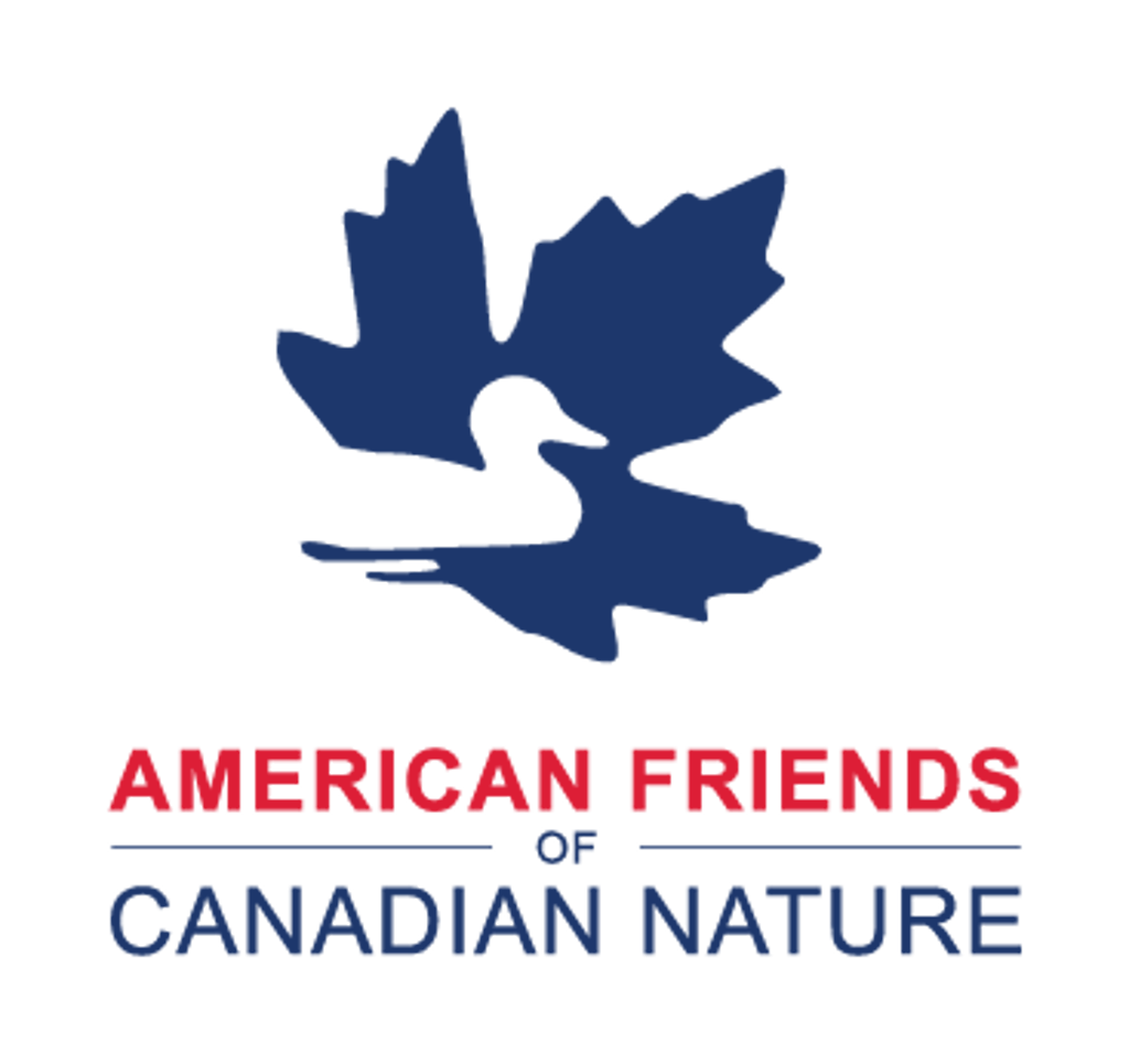 The logo for American Friends of Canadian Nature features a blue maple leaf and a white bird silhouette.