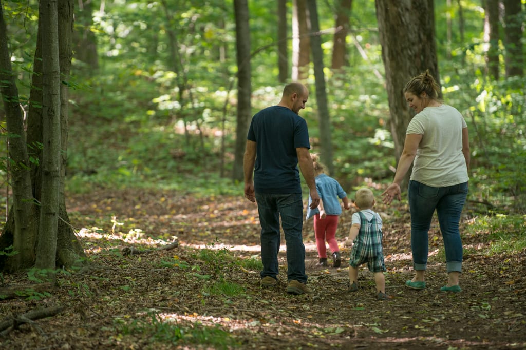 The Vandermeersh family in Backus Woods. Ontario, Canada.
